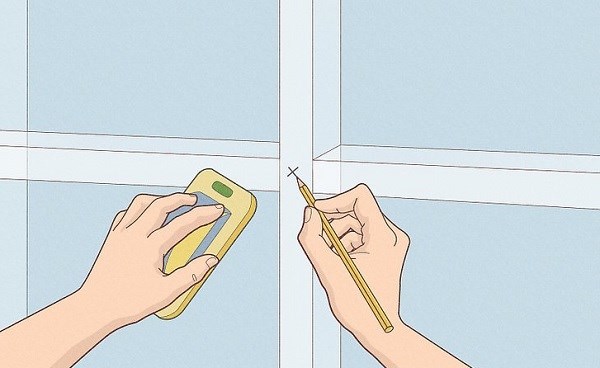 Bạn hãy dùng bút chì đánh dấu lại vị trí lắp các chồi sau khi đã chọn được vị trí mắc võng