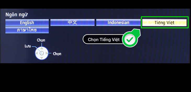 Chọn ngôn ngữ là Tiếng Việt