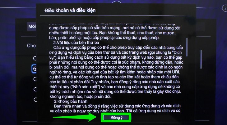 Bạn chọn Đồng ý để tiếp tục quá trình thiết lập