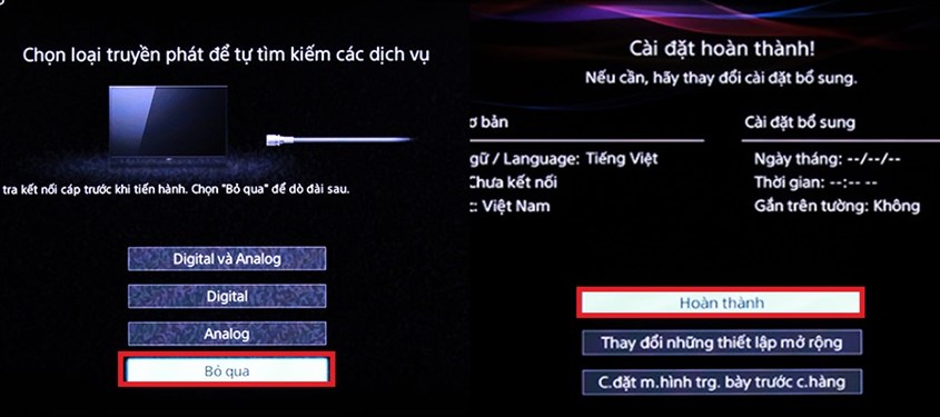 Chọn Bỏ qua, sau đó, bạn chọn Hoàn thành để kết thúc tác vụ