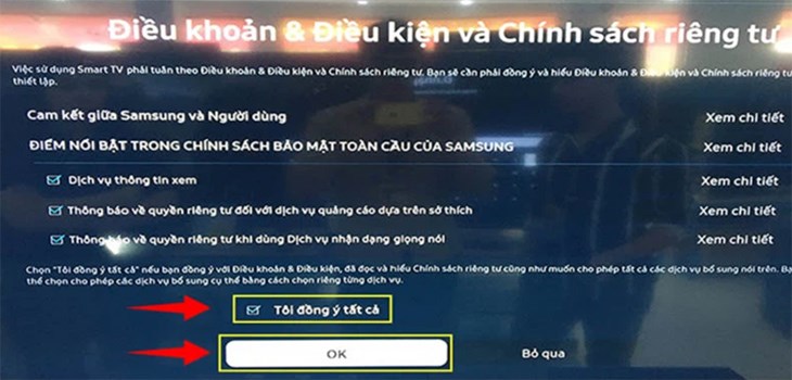 Đọc điều khoản và chính sách sau đó nhấn vào Tôi đồng ý