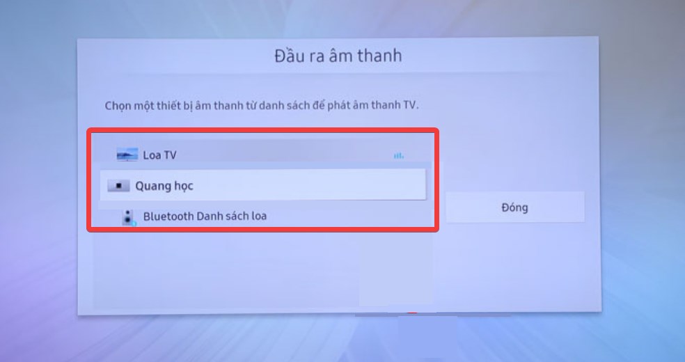 Màn hình hiển thị 3 dòng thì tivi Samsung của bạn có Bluetooth