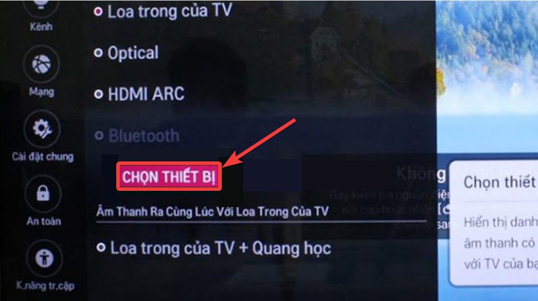 Vào mục Cài đặt > Chọn thiết bị để ghép nối