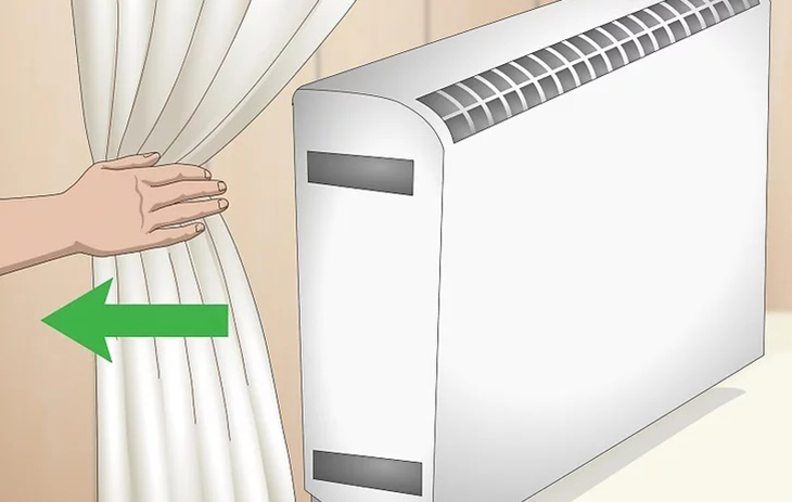 Giữ đồ nội thất và rèm cửa cách xa quạt sưởi