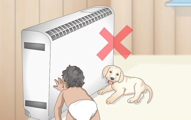 Giữ vật nuôi và trẻ em tránh xa quạt sưởi