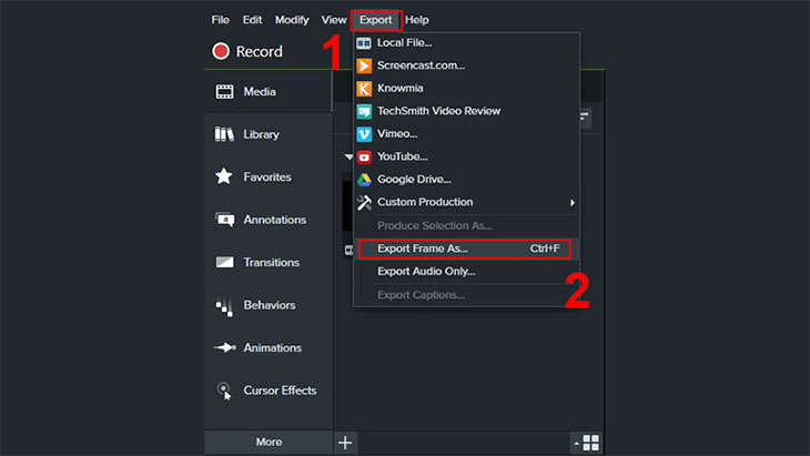 Chọn Export > Export Frame As...