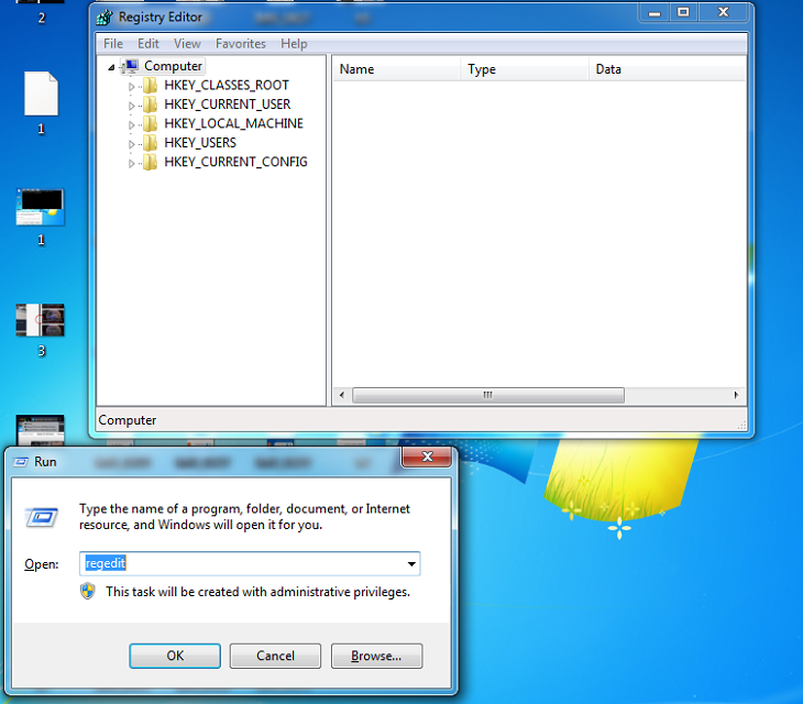 Mở nhanh Windows Registry
