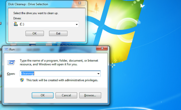 Mở trình dọn rác Disk Cleanup