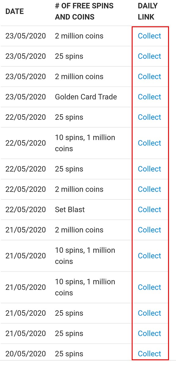 Nhấn Thu thập để nhận lượt quay và trong Coin Master