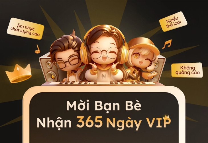 Mời bạn bè và người thân nhận ngay 1 năm NhacCuaTui VIP miễn phí