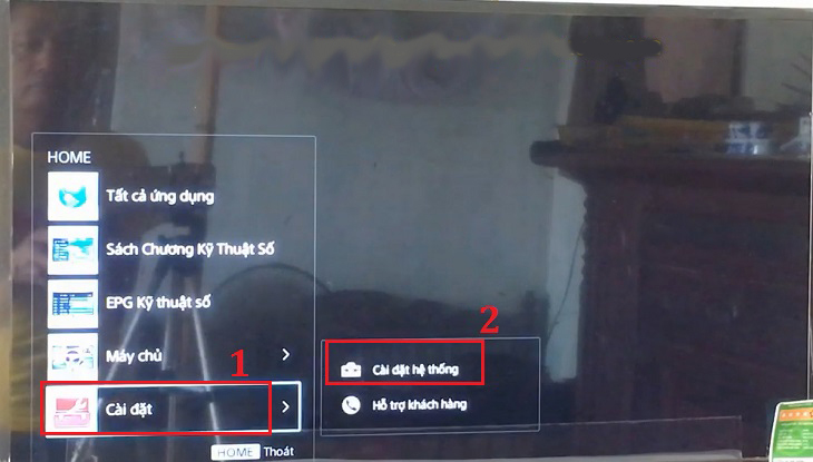 Chọn Cài đặt, rồi nhấn Cài đặt hệ thống