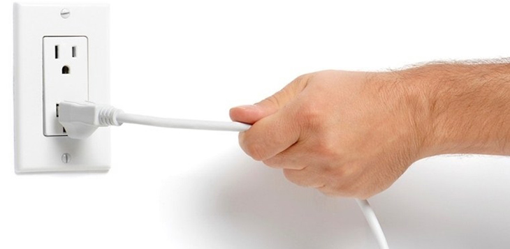 Ngắt điện khi đã đun nóng và trước khi sử dụng
