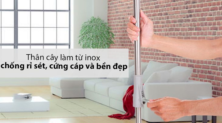 Bạn có thể nhanh chóng lắp hoặc tháo hai ống nối của bộ lau nhà Hommy MH-HomePlus X2 một cách dễ dàng