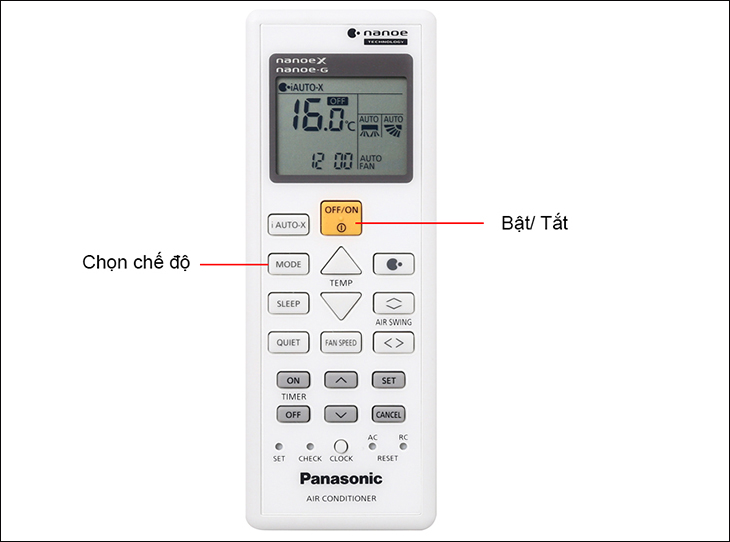 Bạn hãy nhấn nút ON/OFF trên remote để mở điều hòa.