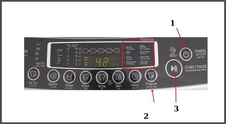 3 bước sử dụng máy giặt LG cửa trên đơn giản