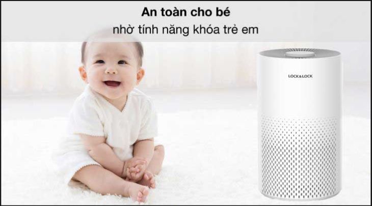 Trang bị tính năng khóa trẻ em trên máy lọc không khí Lock&Lock