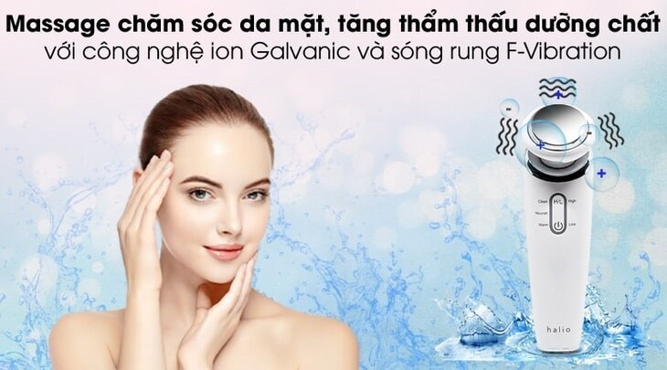 Máy massage mặt Halio Ion Cleansing & Moisturizing giúp tăng khả năng thẩm thấu dưỡng chất trên da, tăng độ đàn hồi cho da