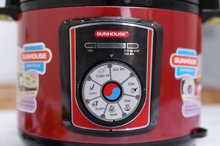 Thiết lập thời gian nấu phù hợp với nồi áp suất điện Sunhouse SHD1755 5 lít