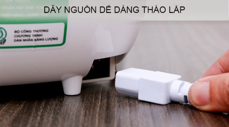 Nồi cơm điện tử Midea 0.6 lít MB-FS1617 có dây điện dài 110cm có thể tháo rời, tiện lợi bảo quản