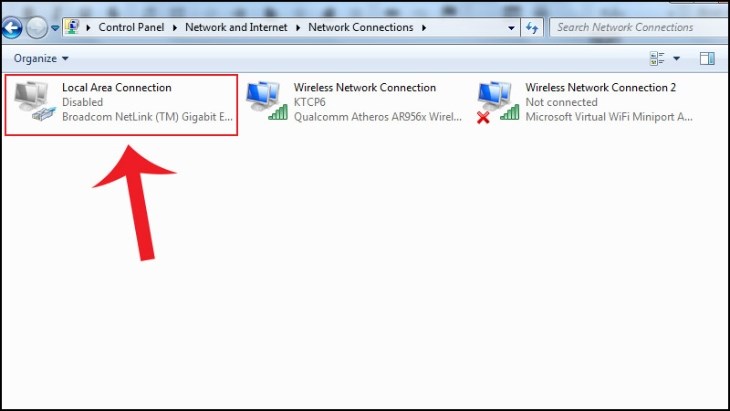 Cổng Ethernet bị tắt như hình trên