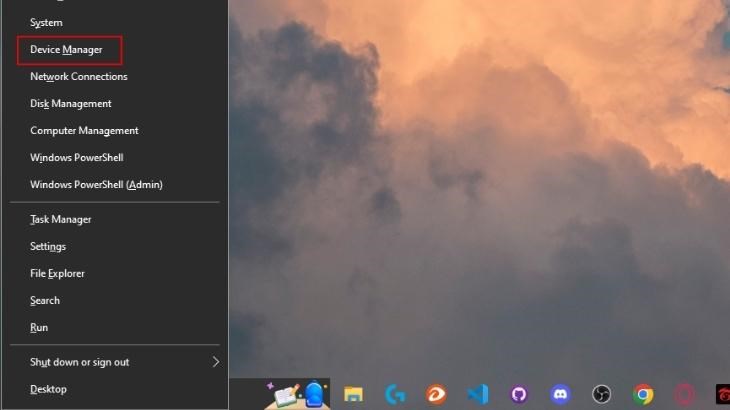 Mở hộp thoại Device Manager