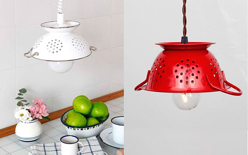 Tận dụng rổ inox để trang trí bóng đèn