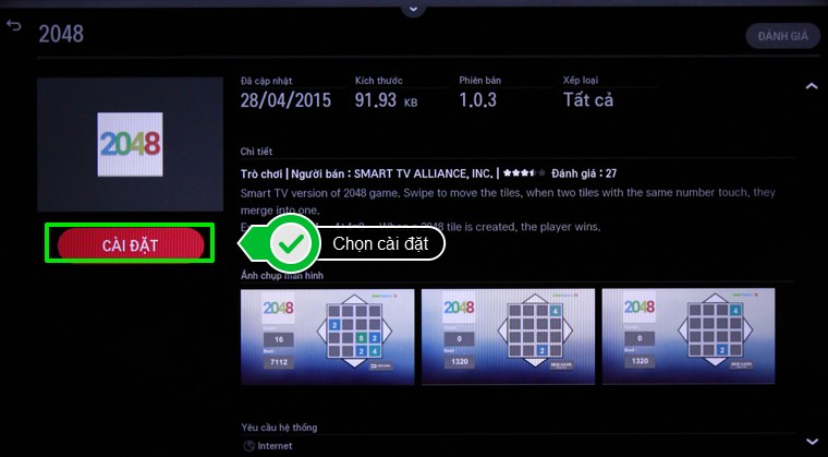 Sau đó chọn ứng dụng mà bạn muốn tải và nhấn Cài đặt.