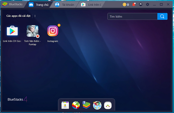 Chọn Google Play Store ở trang chủ BlueStacks