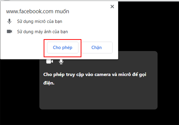 Cho phép sử dụng micro và máy ảnh
