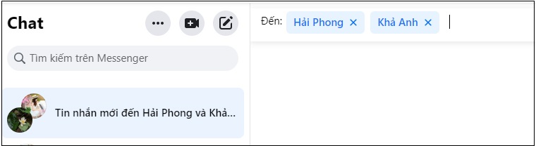 Bước 2: Nhấn biểu tượng hình bút > Nhập tài khoản muốn tạo nhóm