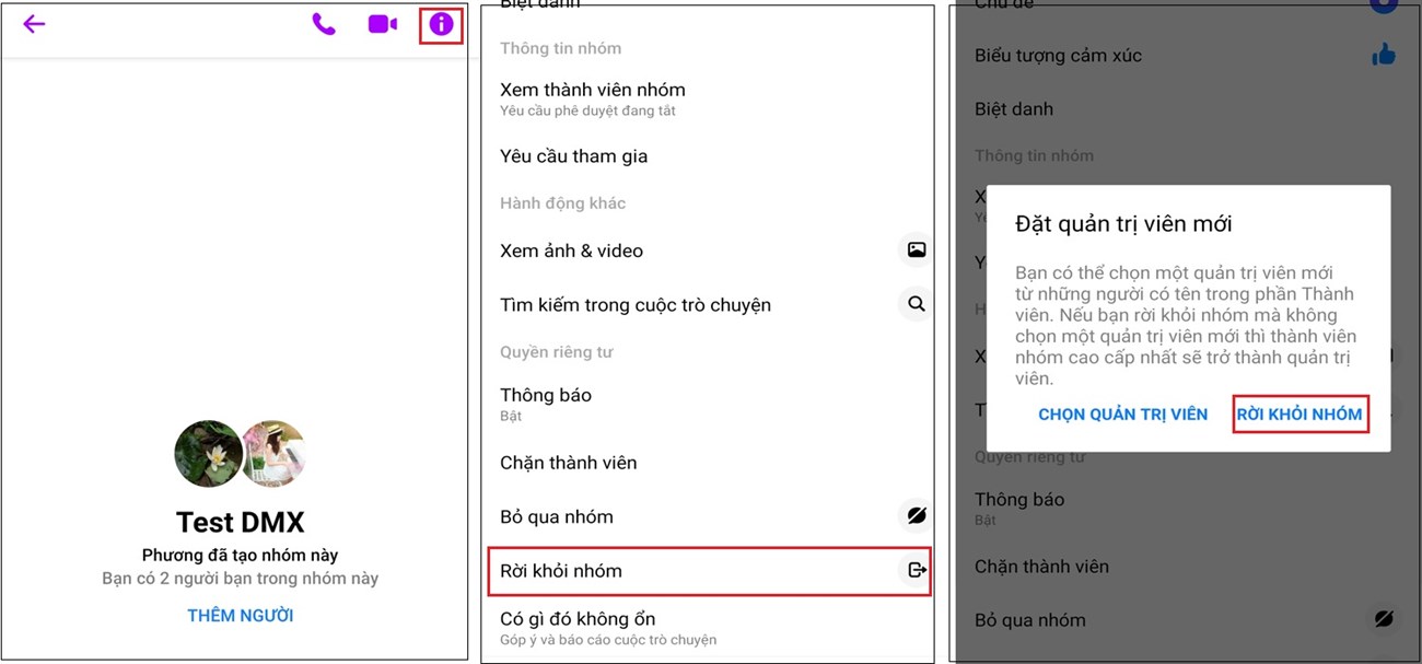 Rời khỏi nhóm