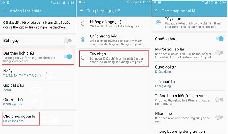 Cách tùy chỉnh chế độ Do not Disturb