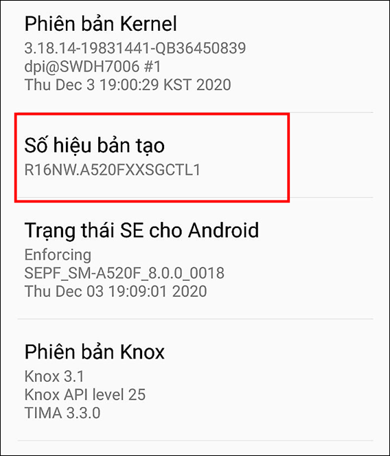 Chạm 5 lần mục Số hiệu bản