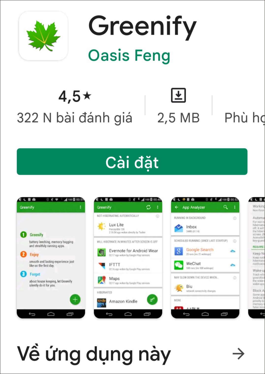 Ứng dụng Greenify