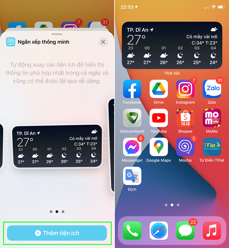 Cách dùng ngăn xếp thông minh (Smart Stack) trong iPhone