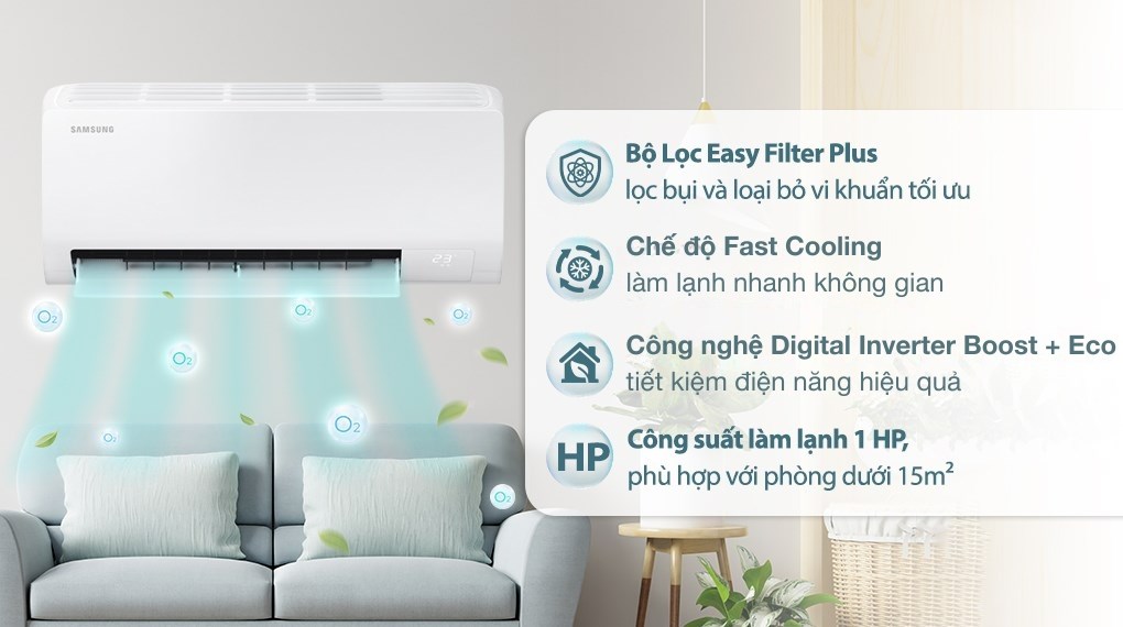 Bạn thường xuyên sử dụng máy lạnh và dùng trên 8 giờ thì nên cân nhắc lựa chọn máy lạnh Samsung Inverter 1 HP AR10DYHZAWKNSV