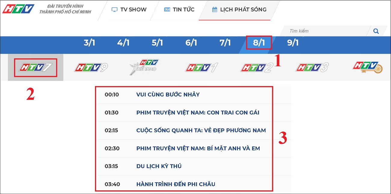 Lịch phát sóng HTV