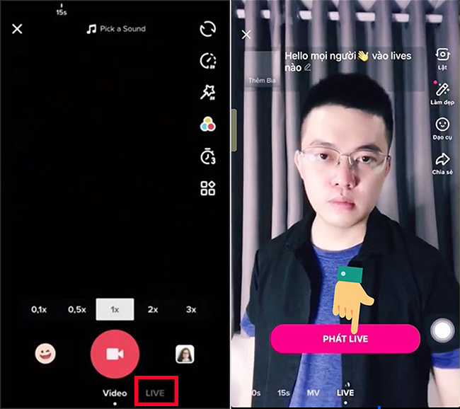 Quay livestream để tương tác với người theo dõi