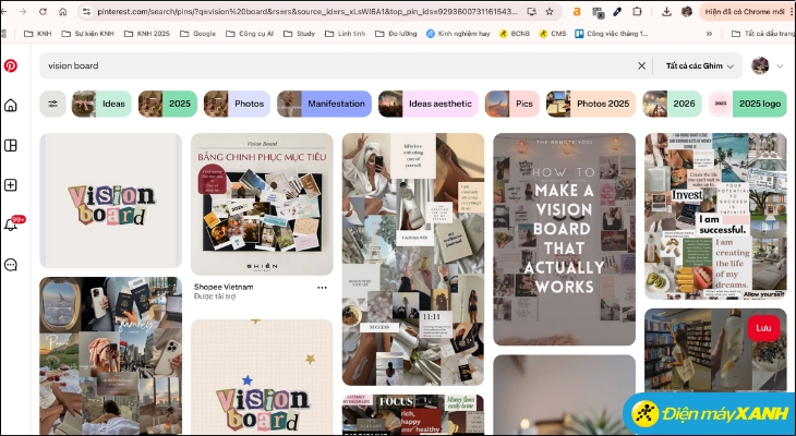 Pinterest là nơi bạn có thể tìm kiếm nguồn nguyên liệu hình ảnh (Input) chất lượng cao và có tính thẩm mỹ