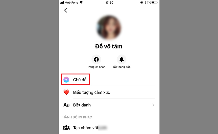 Nhấn chọn Chủ đề
