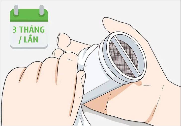 Vệ sinh bộ lọc cặn ít nhất 3 tháng/lần