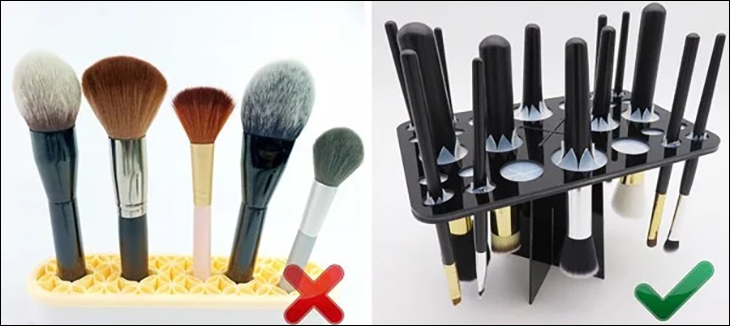 Không được đặt cọ thẳng đứng khi phơi
