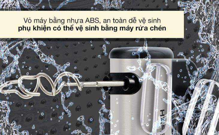 Vỏ máy đánh trứng cầm tay Hafele HH-B400A được làm từ nhựa ABS có độ bền tốt, dễ dàng vệ sinh