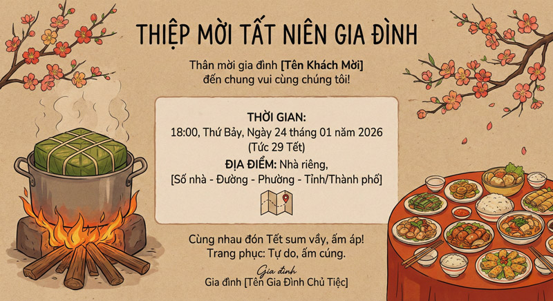 Thiệp gia đình hướng đến sự ấm cúng, gần gũi, mang không khí sum vầy và cảm xúc cuối năm trọn vẹn