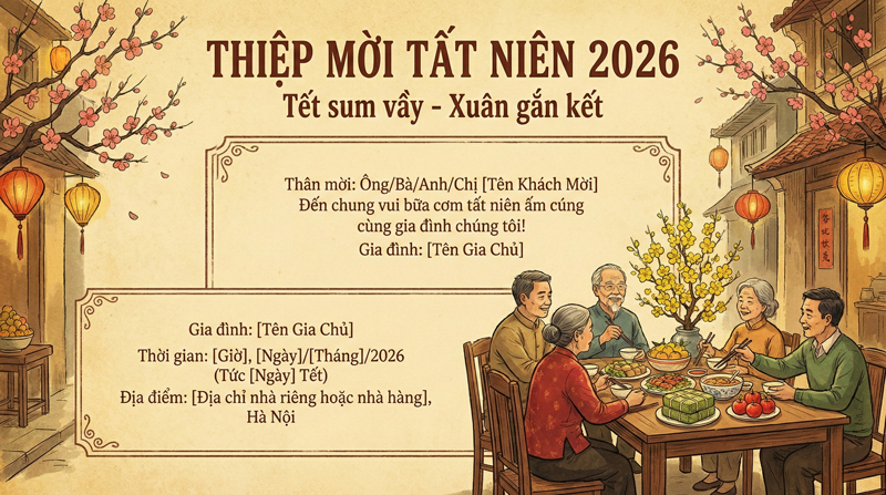 Thiệp gia đình hướng đến sự ấm cúng, gần gũi, mang không khí sum vầy và cảm xúc cuối năm trọn vẹn