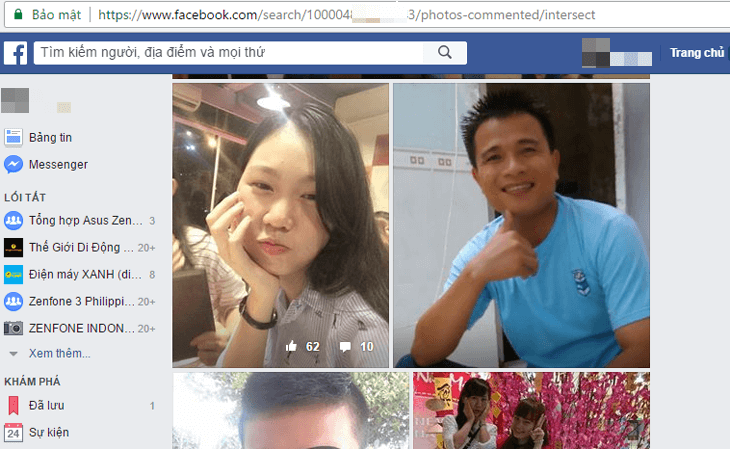 Cách xem người yêu bạn bình luận vào ảnh của ai trên Facebook