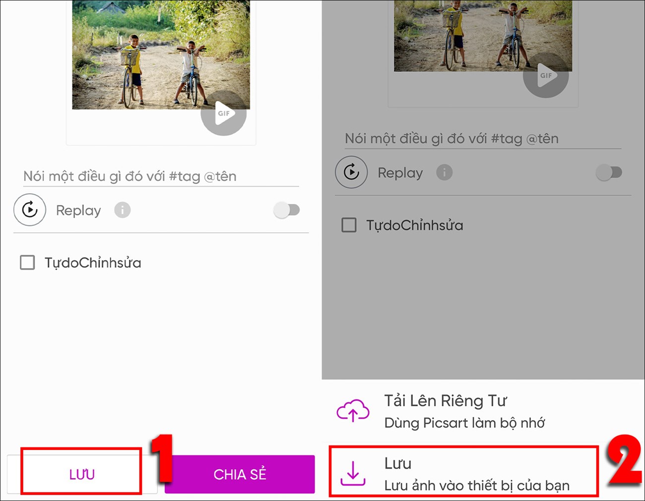 Cuối cùng chọn lưu ảnh về điện thoại