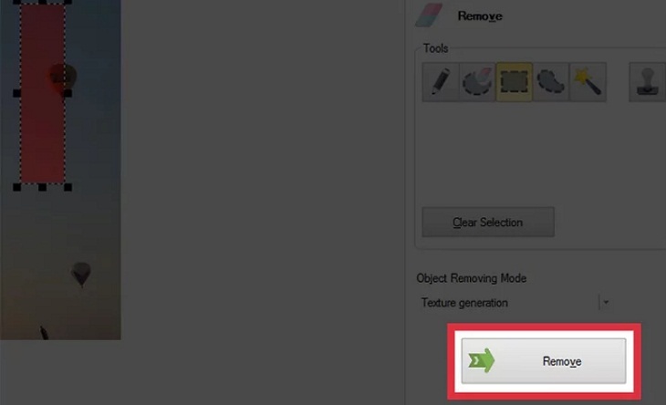 Chọn Select, nhấn tiếp Remove