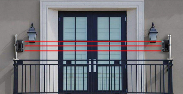 Lắp bộ cảm biến hàng rào điện tử ở khoảng cách 0.5m