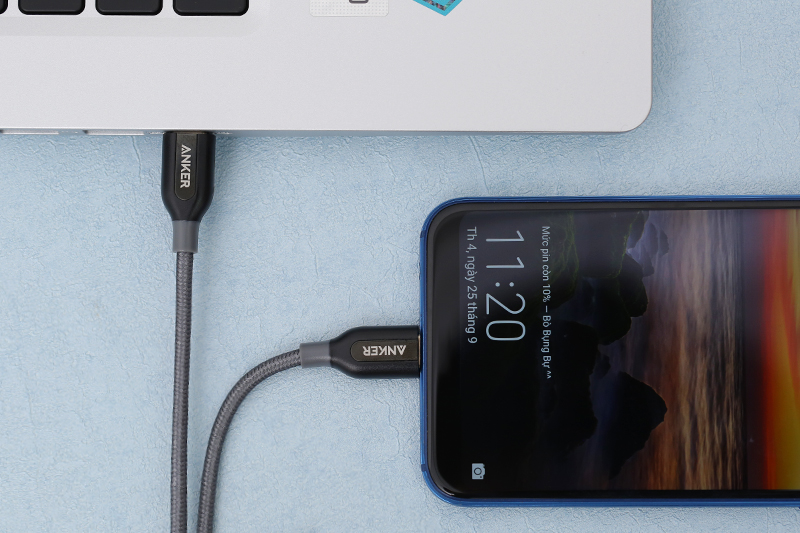 Cáp Type C - Type C 0.9m Anker PowerLine+ A8187 Xám